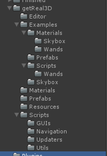 Contents of the getReal3D project folder